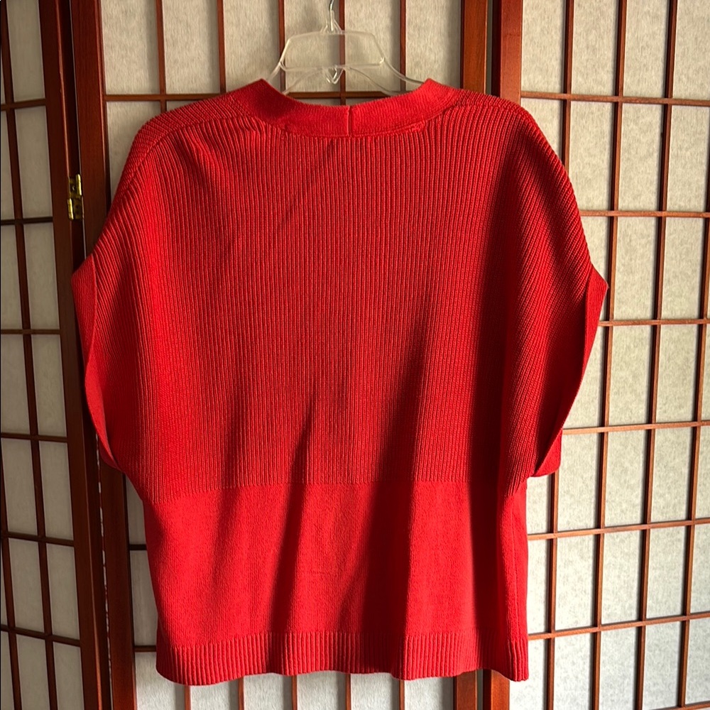 J. Jill Red Women's Cardigan Sweater, small-oversized - Picture 6 of 9